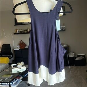 Stylish Navy and White Tank Top